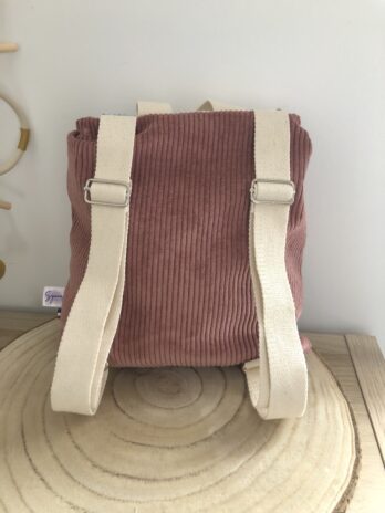 Sac à dos Enfant Fleurs Vintage Personnalisé en Velours côtelé