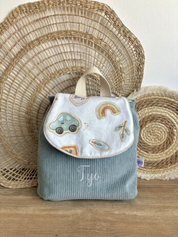 Sac à dos Enfant Little Boy 🚗🌈  Personnalisé en Velours côtelé