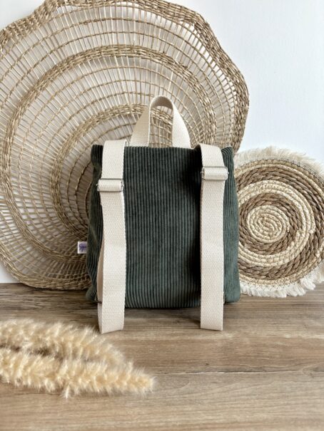 Sac à dos Enfant Savane Africaine 🦁🌾 Personnalisé en Velours côtelé – Image 6
