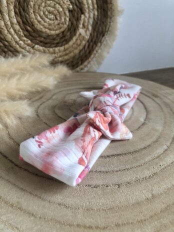 Bandeau bébé avec nœud – Fleuri aquarelle