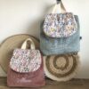 Petit sac à dos en velours côtelé enfant - Petites fleurs personnalisé
