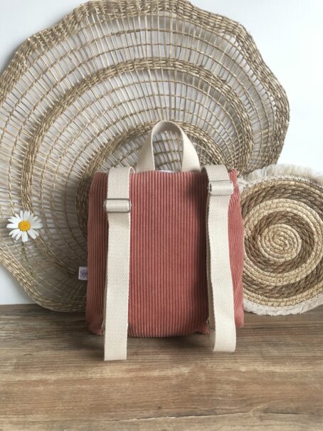 Sac à dos Enfant Petit renard 🦊🌈 Personnalisé en Velours côtelé – Image 3