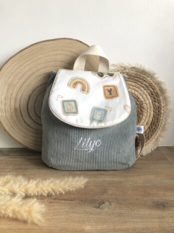 Sac à dos Enfant Little Boy 🚗🌈  Personnalisé en Velours côtelé