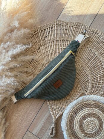 Sac Banane Velours Côtelé Vert Kaki – Femme