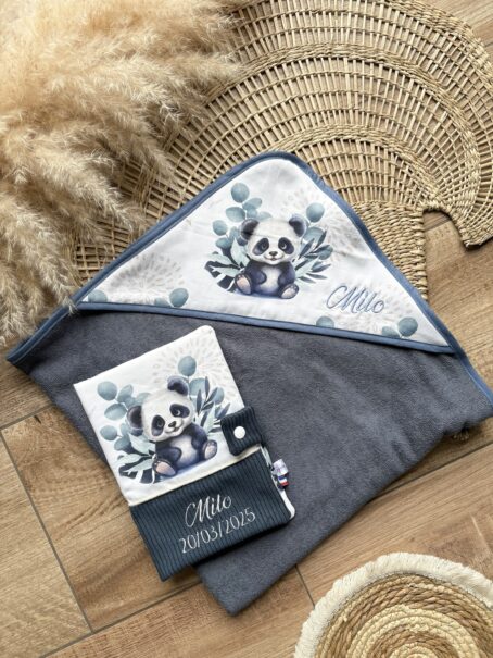 Cape de Bain Personnalisée Bébé | Panda – Image 2
