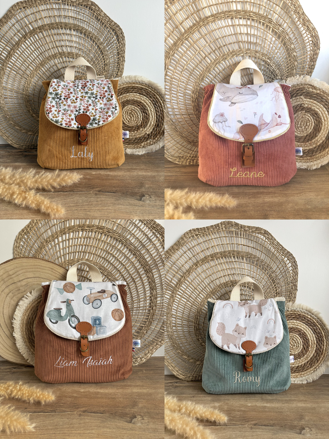 Sac à dos vintage - motif au choix
