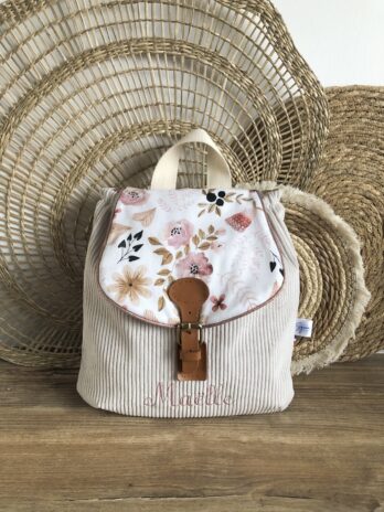 Sac à dos personnalisé – Vintage motif Fleurs sauvages