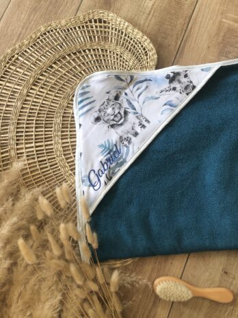 Cape de bain Personnalisée – Bleu Savane