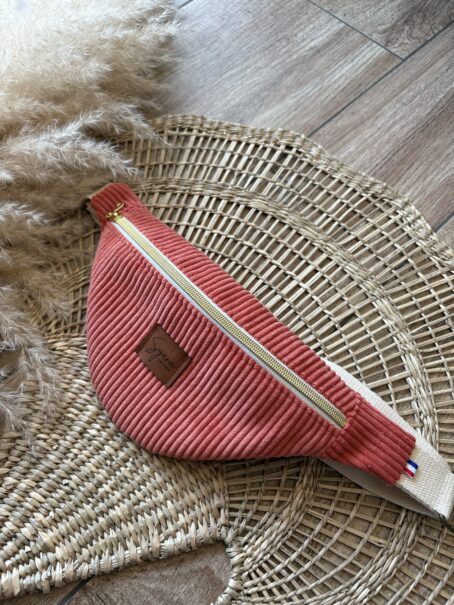 Sac Banane en velours côtelé Corail - Enfant – Image 3