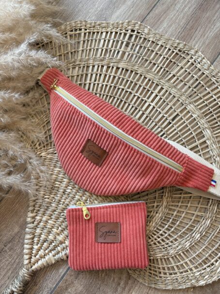 Sac Banane en velours côtelé Corail - Enfant – Image 2