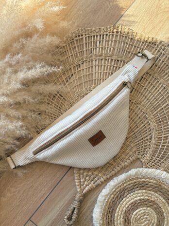 Sac Banane Velours Côtelé Beige – Homme