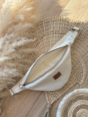 Sac Banane Velours Côtelé Beige – Homme