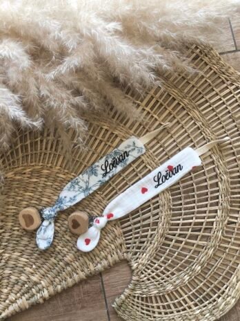 Attache Tétine Personnalisée en Tissu | Syana Créations