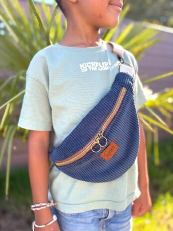 Sac Banane en velours côtelé Bleu Marine – Enfant