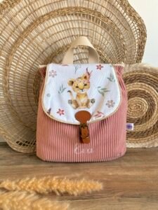 Sac a dos personnalisé Lionceau - fermeture simili cuir