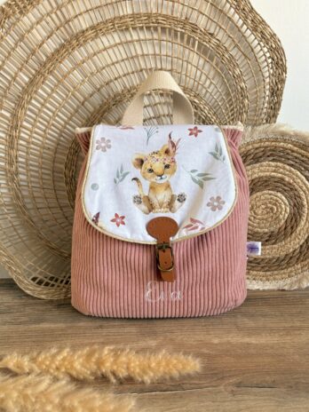 Sac à dos personnalisé Vintage – Lionceau à Plume
