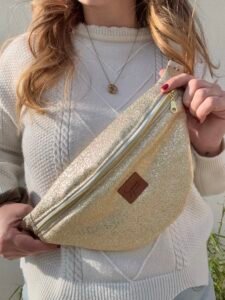 Sac banane cuir doré Syana Créations