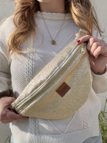 Sac Banane Similicuir Doré – Femme