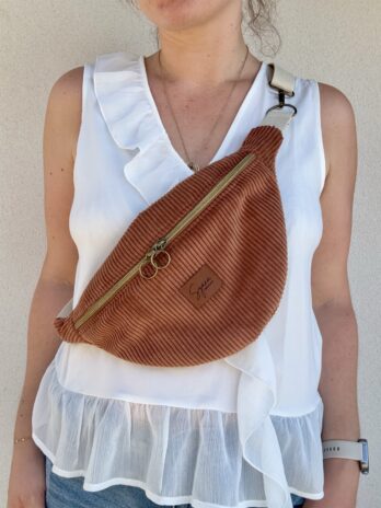 Sac Banane Velours Côtelé Marron – Homme