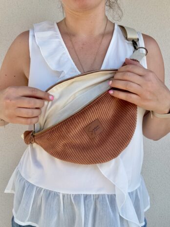Sac Banane Velours Côtelé Marron – Homme