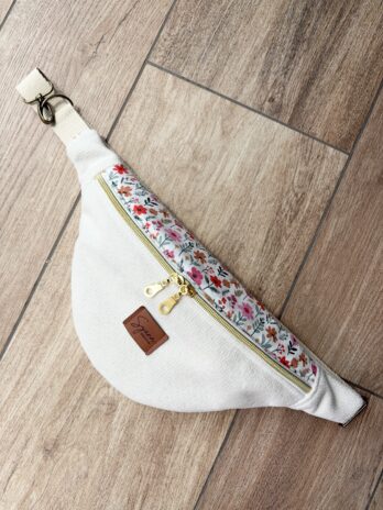 Sac Banane Beige Fleuri – Syana Créations